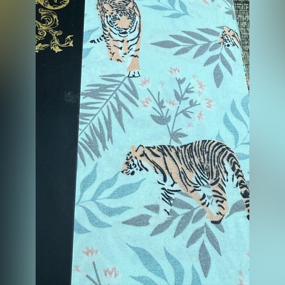 Verdi Tiger Jungle Safari Pattern Palm Trees Polyester FULL Sheet Set 4pc - Picture 6 of 6